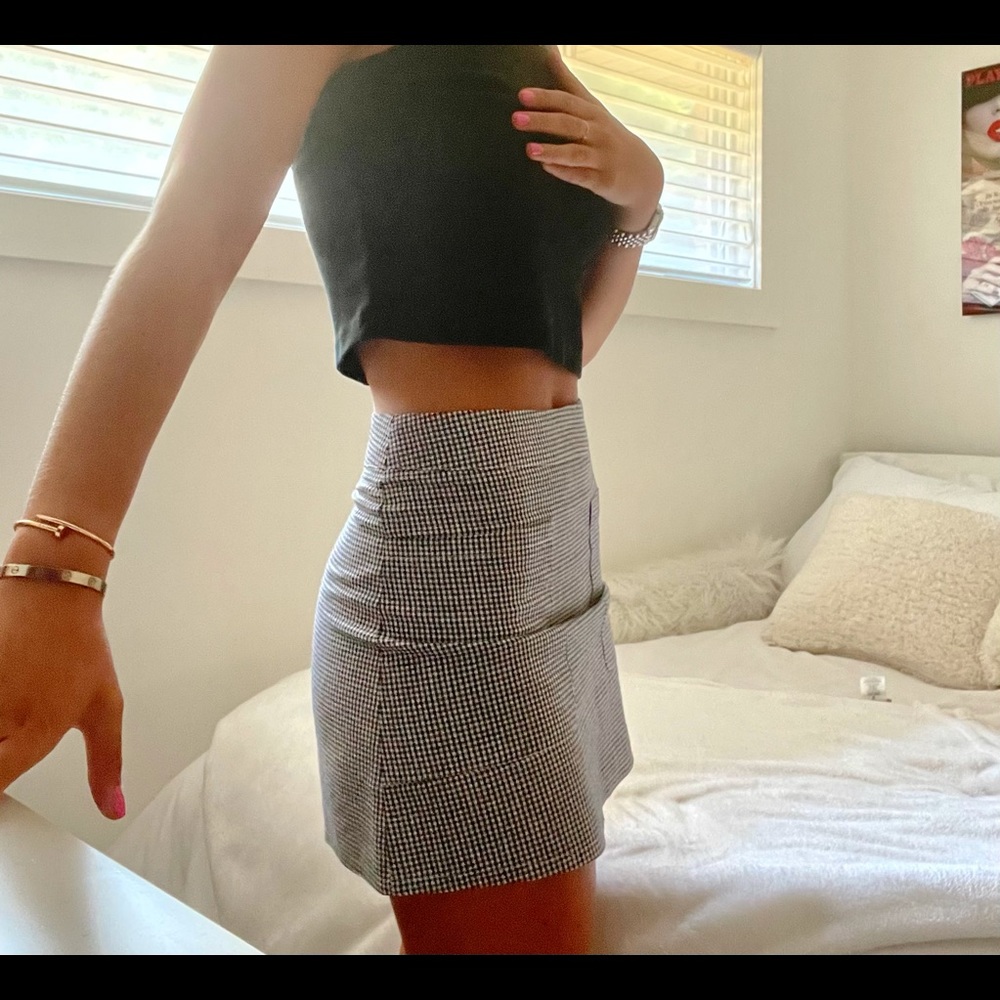 LF gingham mini skirt